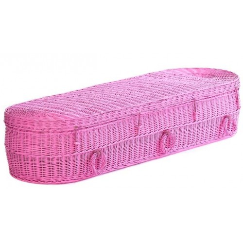 Your Colour - Wicker Imperial (Oval) Coffins - FUSCHIA PINK 